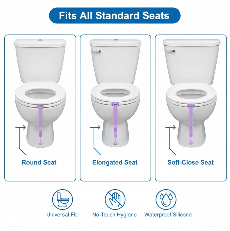 Packaging for the Bathora silicone toilet seat lifter, highlighting its features.