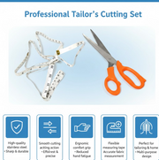 The precise tip of the fabric scissors, ideal for intricate cutting tasks in tailoring.