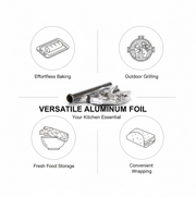 Important usage tips and warnings for the kitchen foil roll.