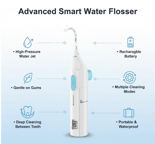Diagram illustrating the internal components and functions of the Water Flosser.
