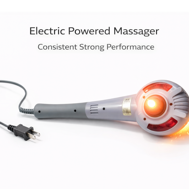 Detailed view of the electric massager's intuitive control panel with adjustable speed settings.