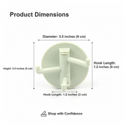 Rear view of the strong adhesive backing on the punch-free utility hook for easy installation.
