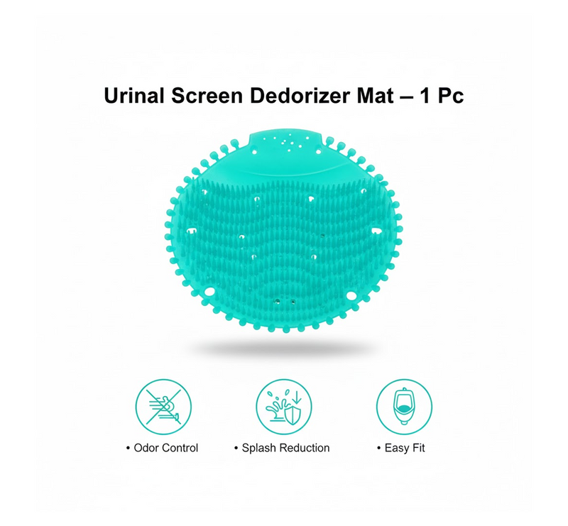 Neutral image showing packaged urinal screen deodorizer mat