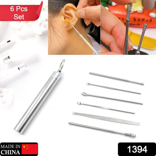 Close-up of the portable ear cleaning tools neatly stored in their compact case.