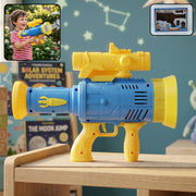 Automatic rechargeable bubble gun with colorful lights for kids