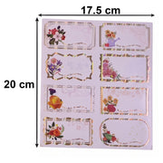 Size guide for floral foil gift tag stickers
