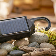 Built-in carabiner hook on solar camping lamp for hanging