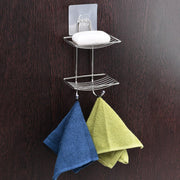 Soap dish mounted on punch free wall hook