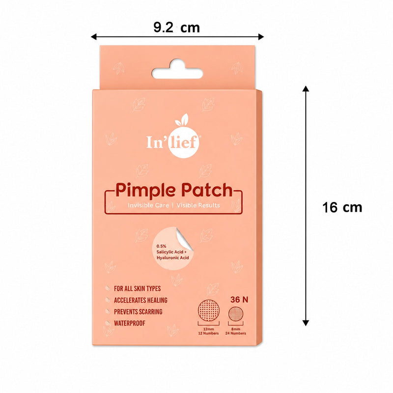 Size comparison guide for pimple patches