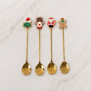 Assorted spoons with attractive golden finish and cartoon design