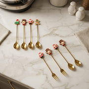Steel spoons with cute cartoon faces for kids and adults