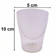 Size guide for 250ml unbreakable plastic juice glasses
