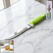 Stainless steel kitchen knife with ergonomic plastic handle