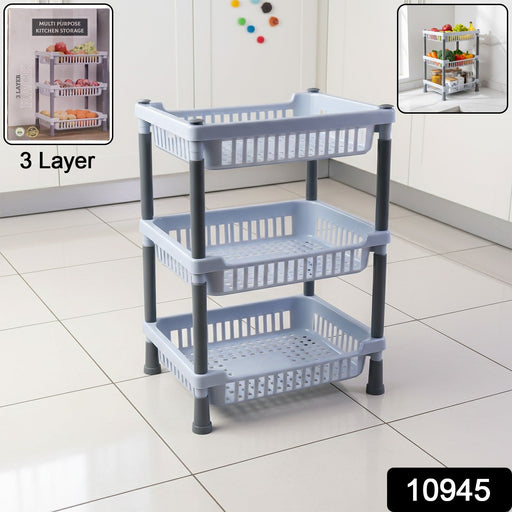 Multipurpose kitchen storage stand featuring 3 ventilated tiers