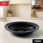 Black serving bowl designed for curry and soup with elegant finish