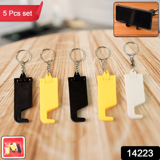 Mini dock key clip mobile stand keychain for smartphone