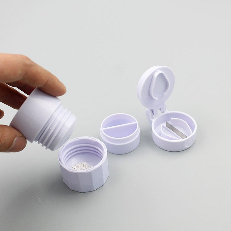 6076  4-in-1 Layer Multipurpose Plastic Portable Pocket Size Tablet Medicine Cutter Divider with Partitioned Storage and Crusher Grinder Powder 