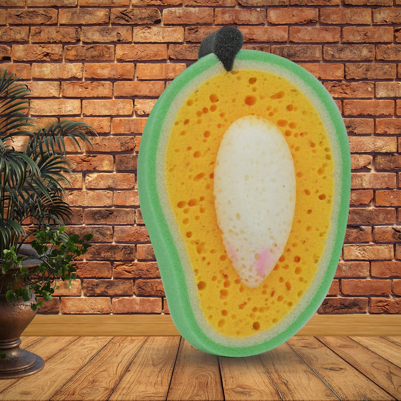 Multipurpose Mango Dish Sponge: Cleans Kitchen & Bath (Soft & Durable, 1 Pc)