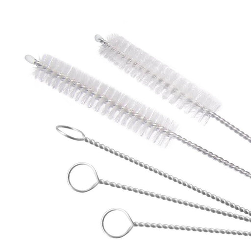 Stainless steel straw cleaning brush, 23cm long, for reusable straws.