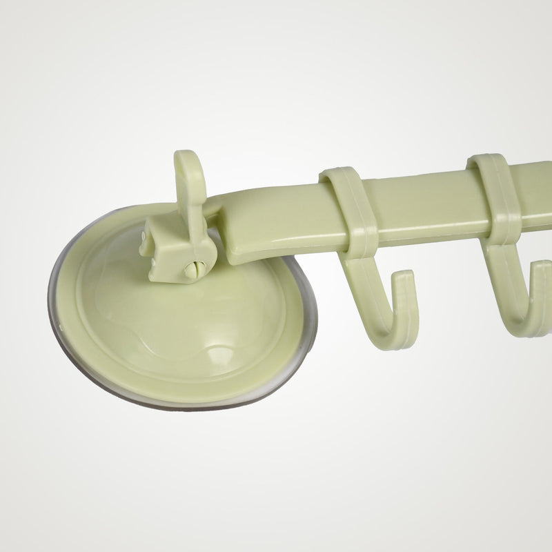 Towel Bar, Towel Holder with Moveable Hooks, Utensil Hanger in Kitchen I Bathroom, No Drill Easy to Install Hanging Rack