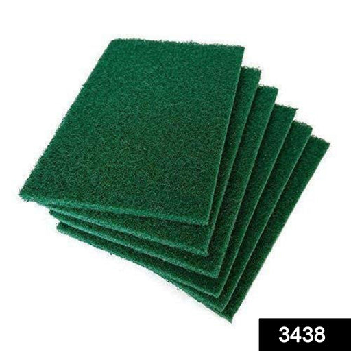 Close-up of aqua green cleaning sponge pads with SKU label.
