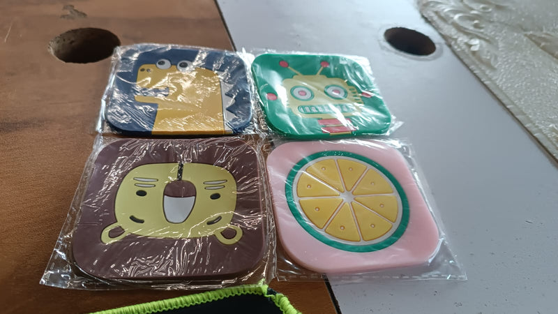 Isolated single silicone lemon drink coaster showing heat-resistant material