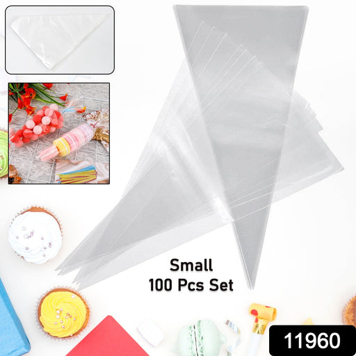 Disposable piping bag with icing and nozzle for cake decorating