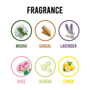 Long-lasting floral air freshener block providing continuous freshness in bathrooms.