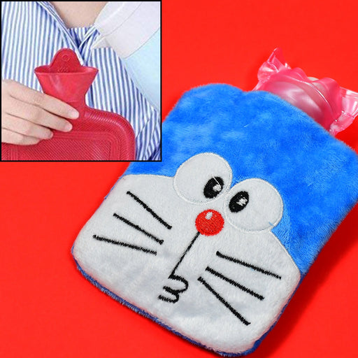 Doremon Hot Water Bag with soft blue cover for pain relief.