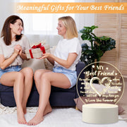 Decorative LED night light featuring 3D heart and friendship theme
