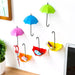 486_3pcs/set Cute Umbrella Wall Mount Key Holder Wall Hook Hanger Organizer Durable Wall hooks bathroom kitchen Umbrella Wall Hook 