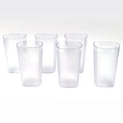 Ganesh 350ml unbreakable plastic drinking glasses, set of 6, arranged on a table.