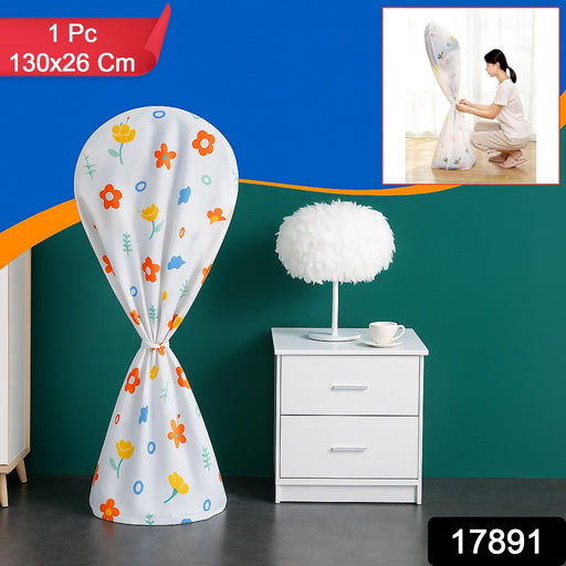 Colorful flower-printed fan protective cover for home use