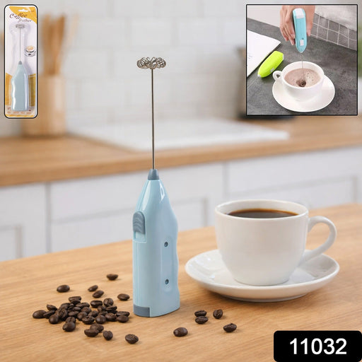 Electric handheld milk frother blender used for mixing beverages