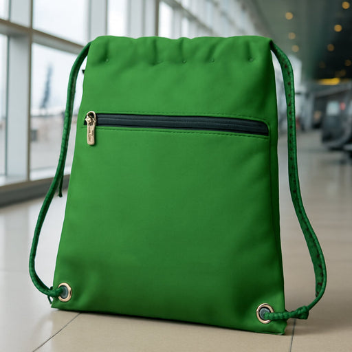 Hajj Kit Bag with shoulder strap, musallah, and small pouch, ready for pilgrimage.