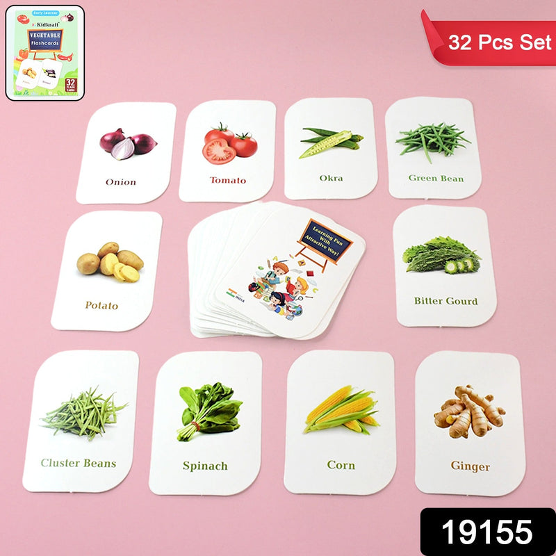 Little Learners vegetable flash card set featuring bright, educational photos for toddlers