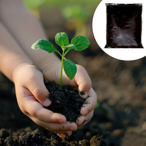 1 KG pack of organic vermicompost black soil manure for healthy garden plants.