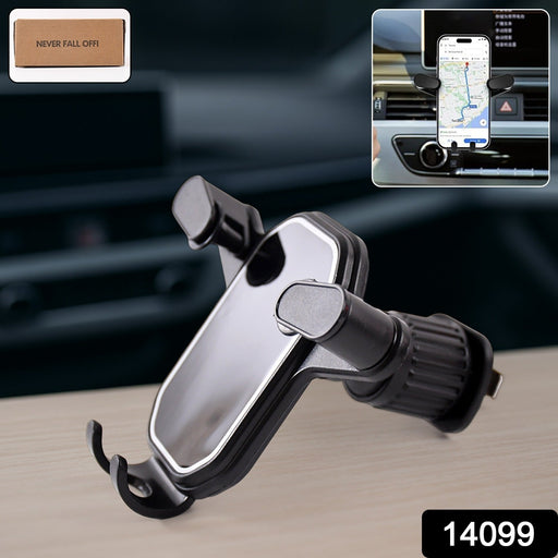 Close-up of gravity clamping mechanism in gravity car phone holder