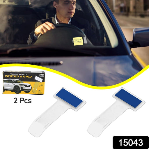 Two-piece transparent Fastag and ticket holder set for vehicle windscreens.