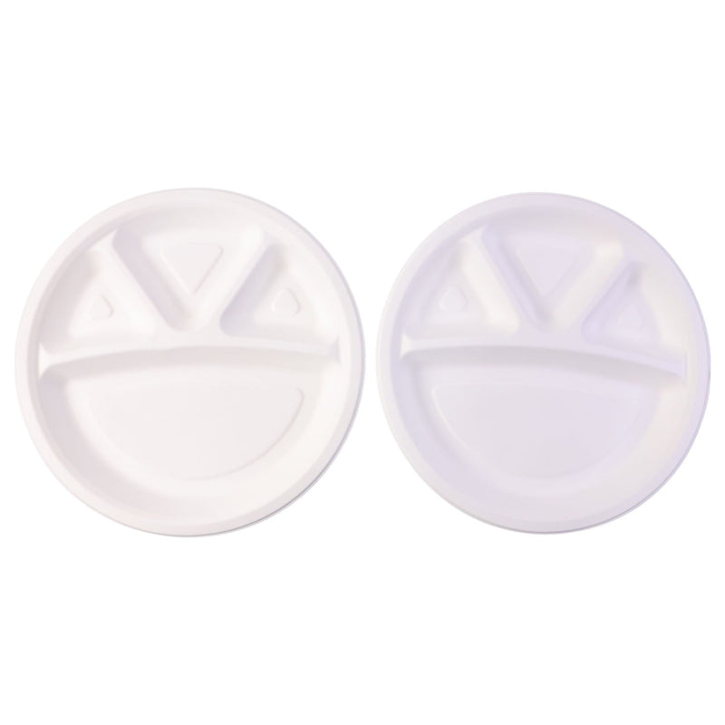 Durable disposable serving plate with four separate food compartments