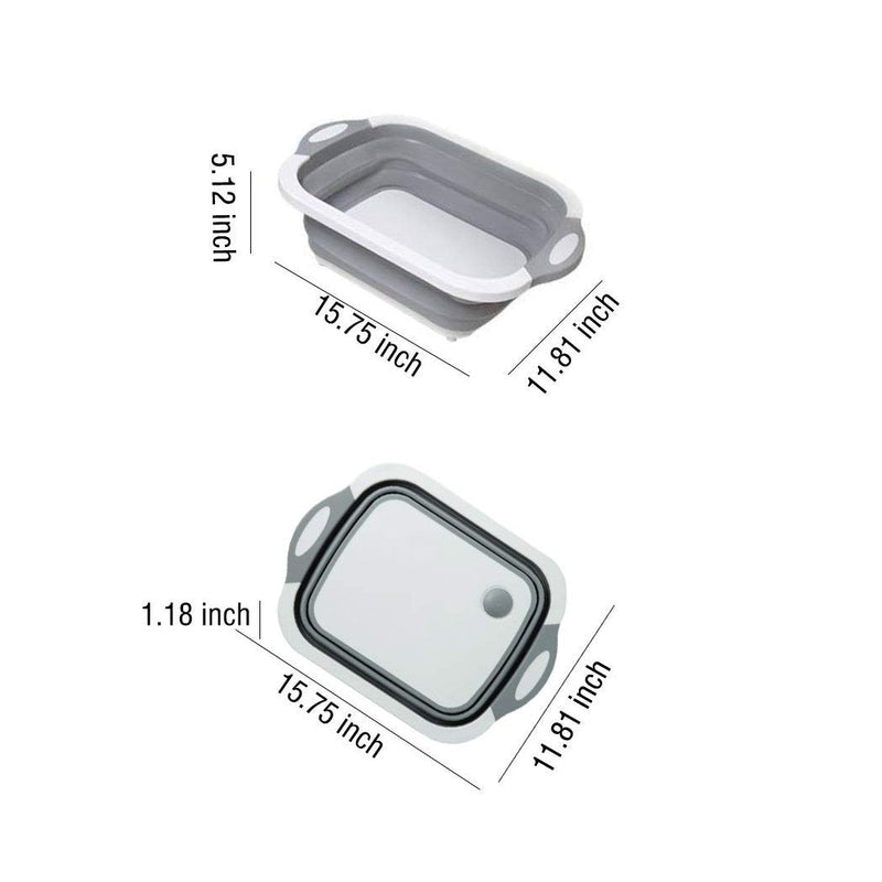 Space-saving foldable chopping board collapsed for compact storage in a small kitchen.