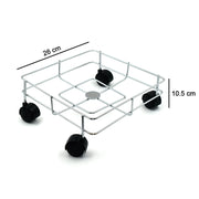 Modern stainless steel oil stand enhancing kitchen organization and tidiness.