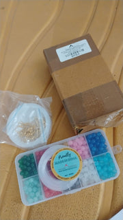 Transparent compartment storage box organizing all components in DIY Jewellery Making Kit