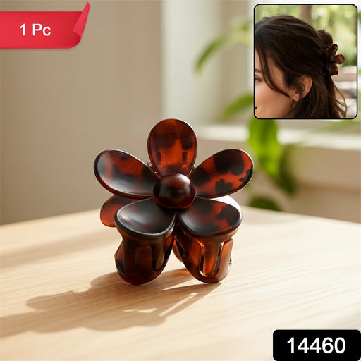 Close-up detail of floral design on plastic flower hair clip