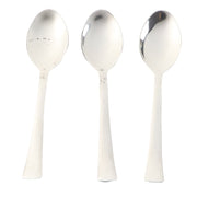 Stacked set of three lightweight, rust-resistant dining spoons