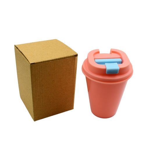 Durable plastic portable coffee cup, suitable for home, office, and travel.