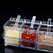 Durable acrylic spice organizer, ideal for salt, pepper, and spices.