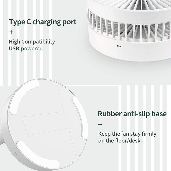 7206 TELESCOPIC ELECTRIC DESKTOP FAN, HEIGHT ADJUSTABLE, FOLDABLE & PORTABLE FOR TRAVEL/CARRY | SILENT TABLE TOP PERSONAL FAN FOR BEDSIDE, OFFICE TABLE 