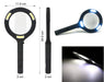 1573 Magnifying Glass with 3 Led Light 3X Power and Rubberized Handle 