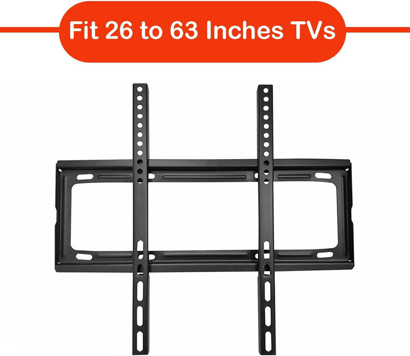TV Wall Bracket Mount Slim Monitor Stand for 26 x 63, LCD LED 3D plasma Flat TVs Full Motion Heavy-Duty Wall Bracket, Sturdy and Strong Flat Screen Design TV Wall Mount (46cmx20cm)